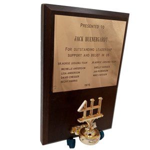 1976 4H Support Wall Plaque Vintage Western Art Decor 4 H Club